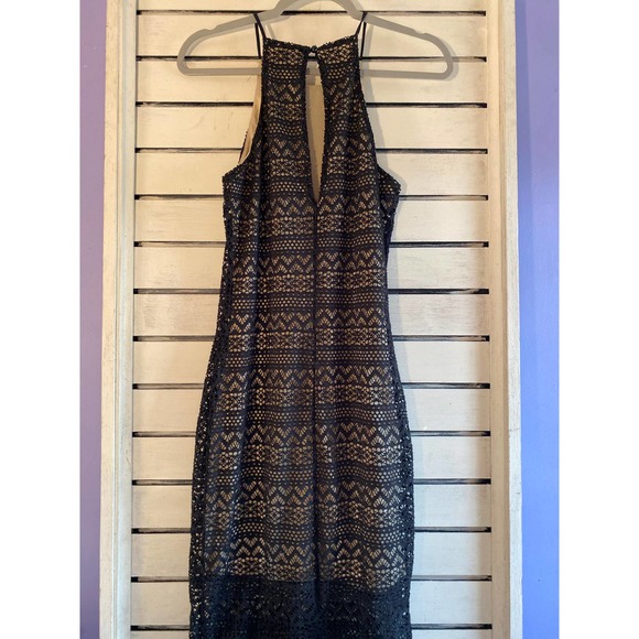 Woman’s long dress size xs small black crochet sleeveless spaghetti strap liner - Picture 6 of 13